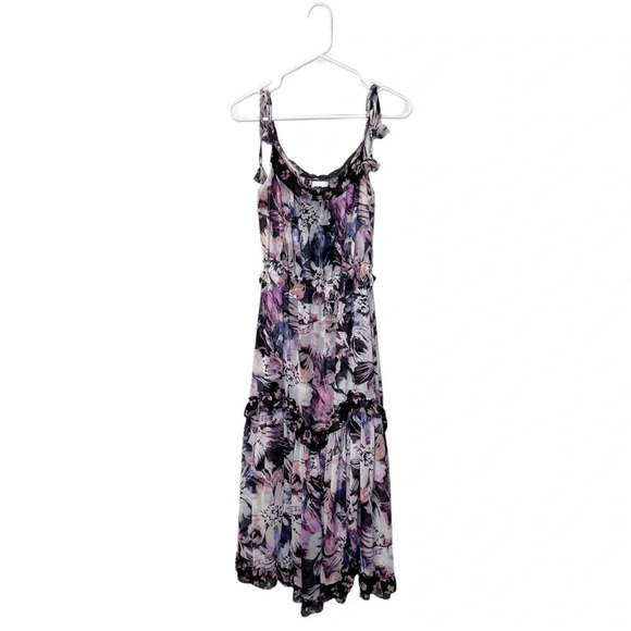 Misa Los Angeles Nati Midi Dress In Purple Floral Size Small Retail $395 - Picture 2 of 10